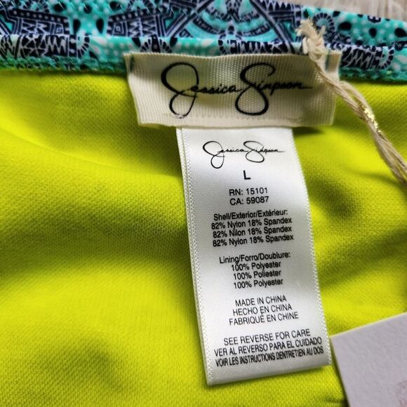 Jessica Simpson Bikini Bottom Size Large Green Blue Aqua Marine Swimwear - Picture 8 of 8